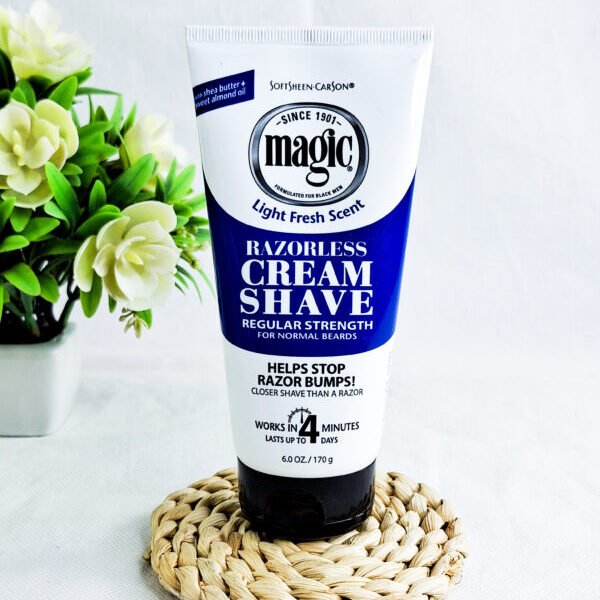 Magic Light Fresh Scent Razorless Cream Shave Regular Strength For Normal Beards