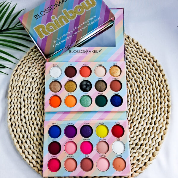 Blossom Makeup Rainbow 30 Color Matte And Cream Eyeshadow