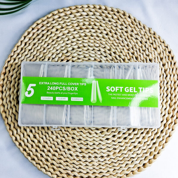 5 Extra Long Full Cover Tips 240Pcs Box Soft Gel Tip
