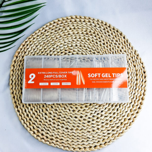 2 Extra Long Full Cover Tips 240Pcs Box Soft Gel Tip
