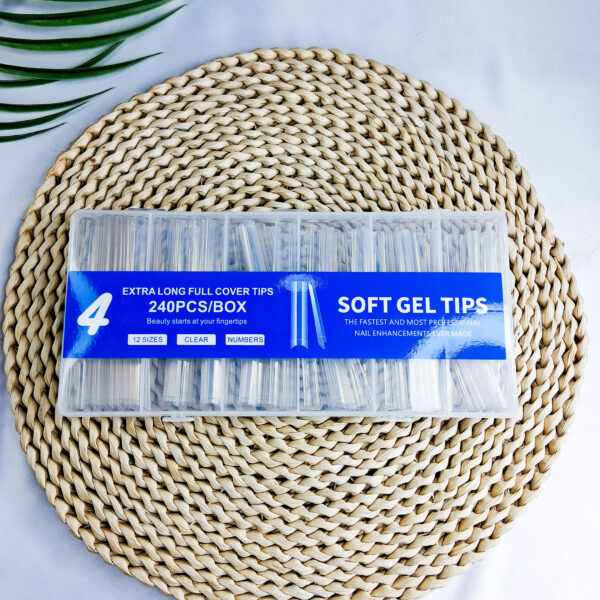 4 Extra Long Full Cover Tips 240Pcs Box Soft Gel Tip