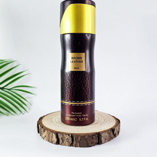 Brown Leather Men Perfumed Deodorant Body Spray